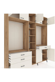 Hyperion Gardrop 11 Raflı 4 Çekmeceli 2 Askılı 220x44x243 Çam-Aytaşı/Aytaşı