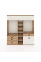 Hyperion Dolap 11 Raflı 4 Çekmeceli 2 Askılı 220x44x243 Çam-Aytaşı/Çam
