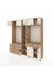 Hyperion Dolap 11 Raflı 4 Çekmeceli 2 Askılı 220x44x243 Çam-Aytaşı/Çam
