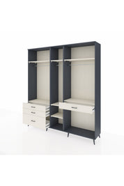 Hyperion Dolap 7 Raflı 4 Çekmeceli 3 Askılı 220x44x243 - S553M057V13B