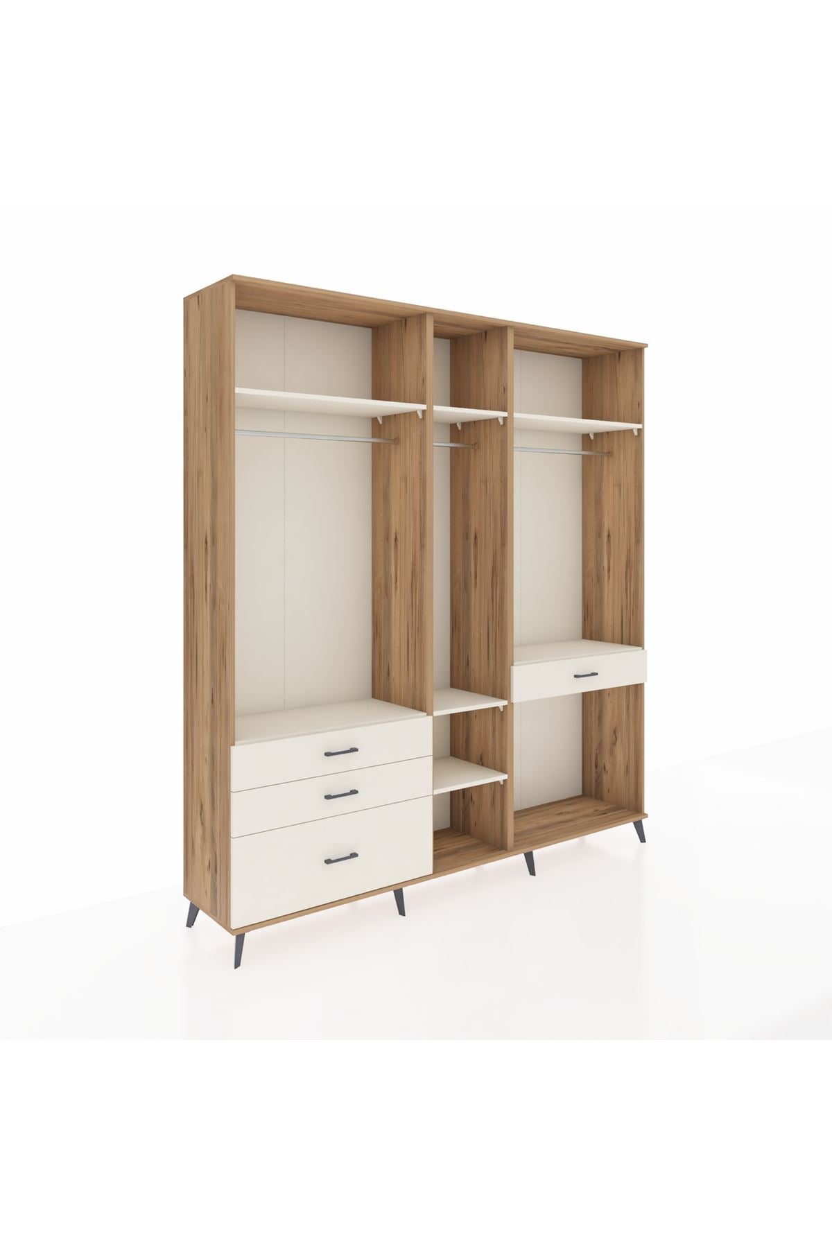 Hyperion Dolap 7 Raflı 4 Çekmeceli 3 Askılı 220x44x243 - S553M057V22B