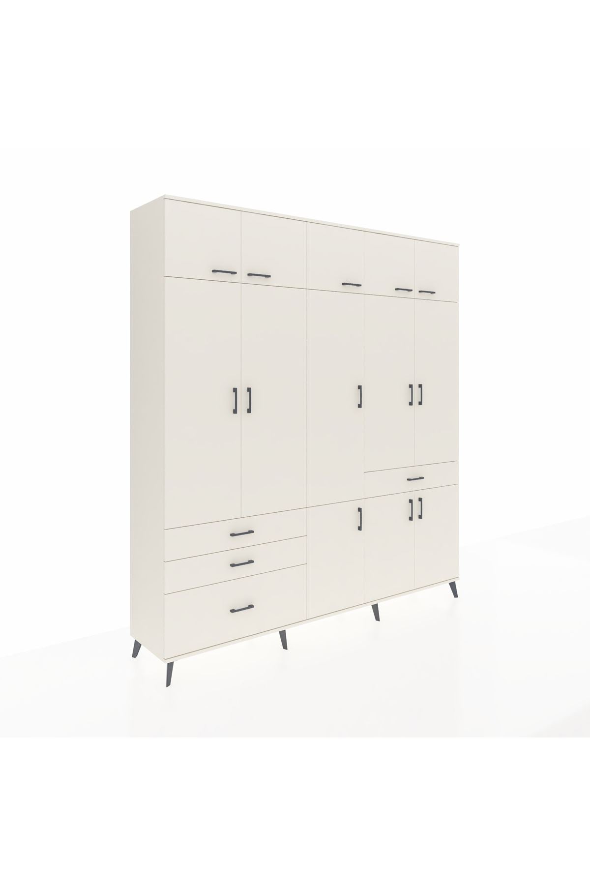 Hyperion Dolap 8 Raflı 4 Çekmeceli 3 Askılı 220x44x243 - S553M058V04B