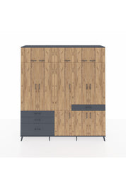 Hyperion Dolap 8 Raflı 4 Çekmeceli 3 Askılı 220x44x243 - S553M058V11B