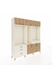 Hyperion Dolap 8 Raflı 4 Çekmeceli 3 Askılı 220x44x243 Aytaşı-Çam/Aytaşı