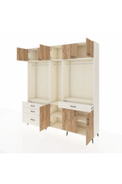 Hyperion Dolap 8 Raflı 4 Çekmeceli 3 Askılı 220x44x243 Aytaşı-Çam/Aytaşı