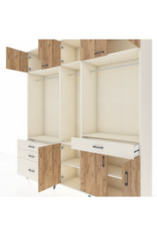 Hyperion Dolap 8 Raflı 4 Çekmeceli 3 Askılı 220x44x243 Aytaşı-Çam/Aytaşı