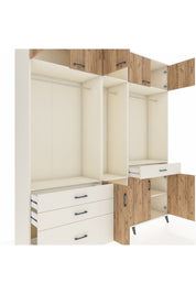 Hyperion Dolap 8 Raflı 4 Çekmeceli 3 Askılı 220x44x243 Aytaşı-Çam/Aytaşı