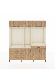 Hyperion Gardrop 8 Raflı 4 Çekmeceli 3 Askılı 220x44x243 Aytaşı-Çam/Çam