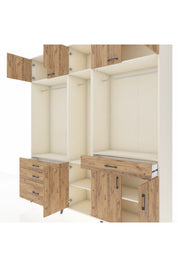 Hyperion Gardrop 8 Raflı 4 Çekmeceli 3 Askılı 220x44x243 Aytaşı-Çam/Çam