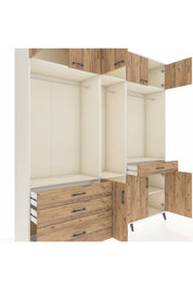 Hyperion Gardrop 8 Raflı 4 Çekmeceli 3 Askılı 220x44x243 Aytaşı-Çam/Çam