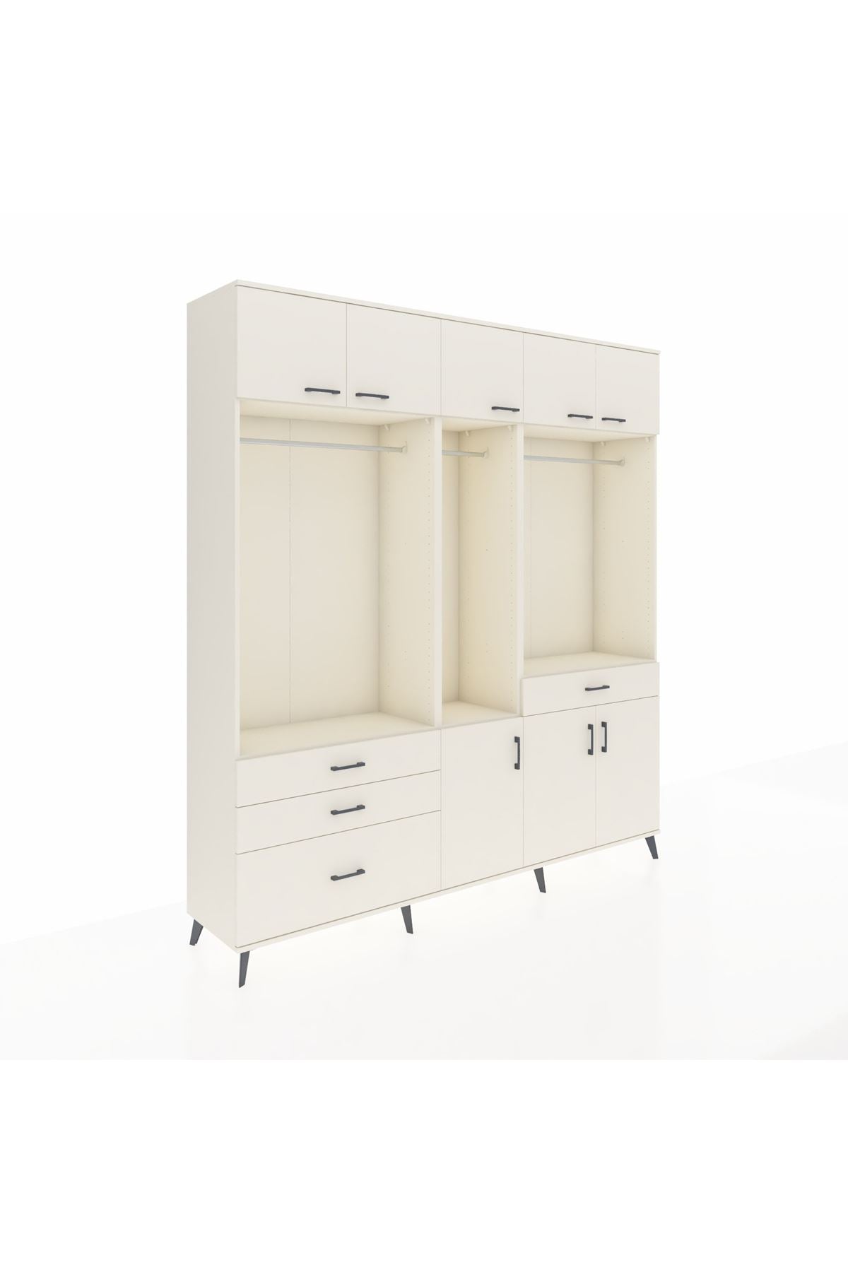 Hyperion Gardrop 8 Raflı 4 Çekmeceli 3 Askılı 220x44x243 Aytaşı-Aytaşı/Aytaşı