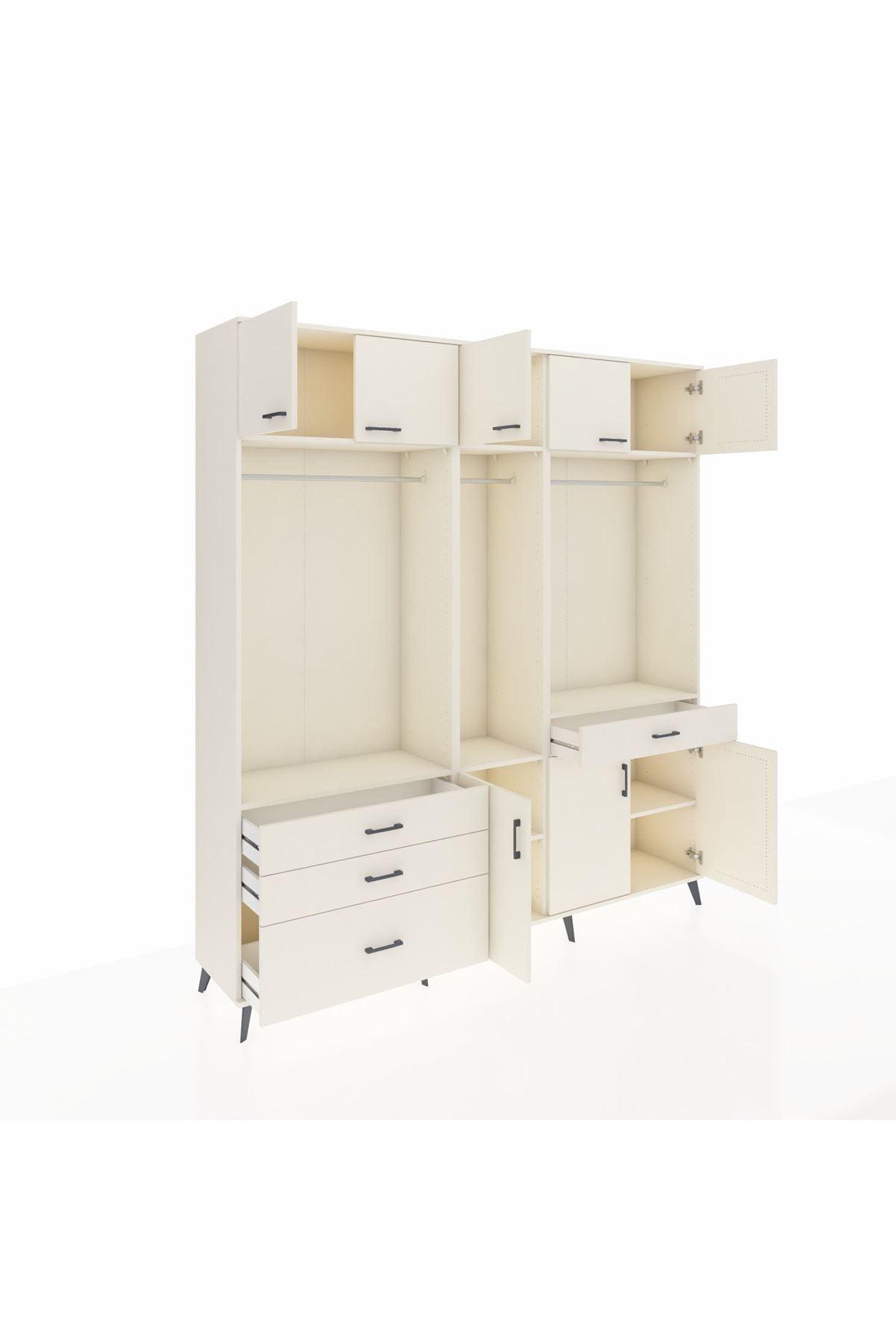 Hyperion Gardrop 8 Raflı 4 Çekmeceli 3 Askılı 220x44x243 Aytaşı-Aytaşı/Aytaşı