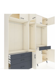 Hyperion Dolap 8 Raflı 4 Çekmeceli 3 Askılı 220x44x243 Aytaşı-Aytaşı/Antrasit