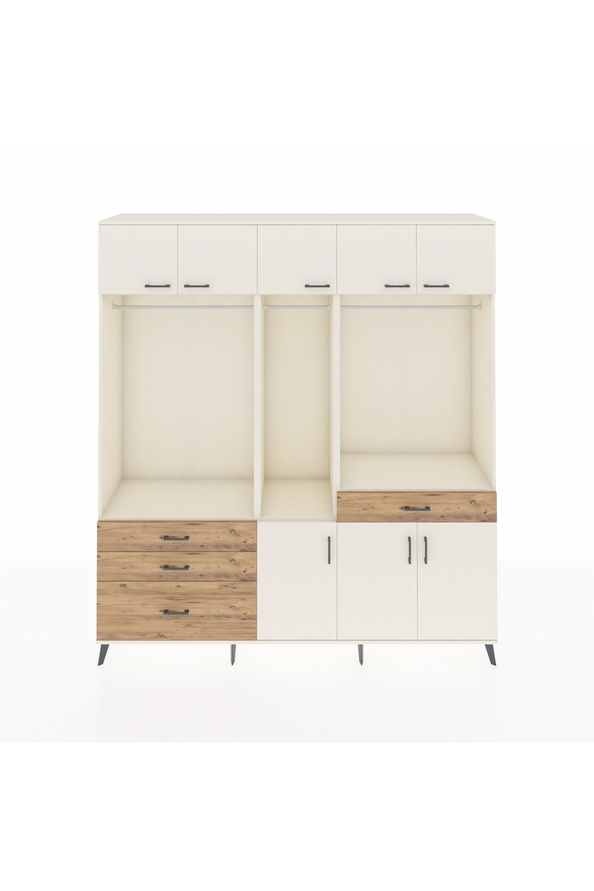 Hyperion Dolap 8 Raflı 4 Çekmeceli 3 Askılı 220x44x243 Aytaşı-Aytaşı/Çam