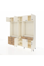 Hyperion Dolap 8 Raflı 4 Çekmeceli 3 Askılı 220x44x243 Aytaşı-Aytaşı/Çam