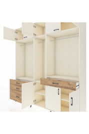 Hyperion Dolap 8 Raflı 4 Çekmeceli 3 Askılı 220x44x243 Aytaşı-Aytaşı/Çam