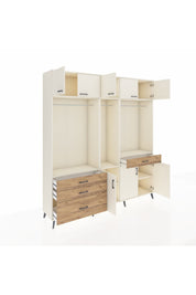 Hyperion Dolap 8 Raflı 4 Çekmeceli 3 Askılı 220x44x243 Aytaşı-Aytaşı/Çam