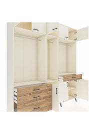 Hyperion Dolap 8 Raflı 4 Çekmeceli 3 Askılı 220x44x243 Aytaşı-Aytaşı/Çam