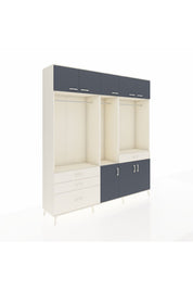 Hyperion Dolap 8 Raflı 4 Çekmeceli 3 Askılı 220x44x243 Aytaşı-Antrasit/Aytaşı