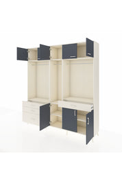 Hyperion Dolap 8 Raflı 4 Çekmeceli 3 Askılı 220x44x243 Aytaşı-Antrasit/Aytaşı