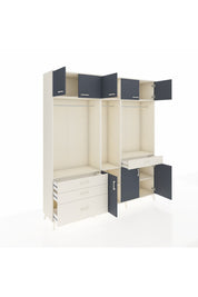 Hyperion Dolap 8 Raflı 4 Çekmeceli 3 Askılı 220x44x243 Aytaşı-Antrasit/Aytaşı