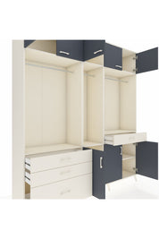 Hyperion Dolap 8 Raflı 4 Çekmeceli 3 Askılı 220x44x243 Aytaşı-Antrasit/Aytaşı