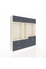 Hyperion Gardrop 8 Raflı 4 Çekmeceli 3 Askılı 220x44x243 Aytaşı-Antrasit/Antrasit