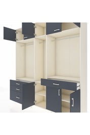 Hyperion Gardrop 8 Raflı 4 Çekmeceli 3 Askılı 220x44x243 Aytaşı-Antrasit/Antrasit