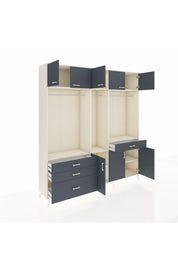 Hyperion Gardrop 8 Raflı 4 Çekmeceli 3 Askılı 220x44x243 Aytaşı-Antrasit/Antrasit