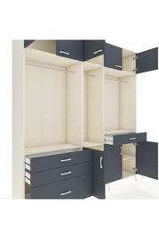 Hyperion Gardrop 8 Raflı 4 Çekmeceli 3 Askılı 220x44x243 Aytaşı-Antrasit/Antrasit