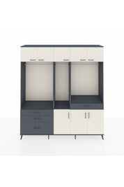 Hyperion Dolap 8 Raflı 4 Çekmeceli 3 Askılı 220x44x243 Antrasit-Aytaşı/Antrasit