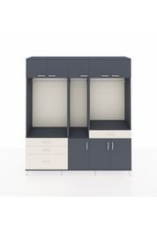 Hyperion Dolap 8 Raflı 4 Çekmeceli 3 Askılı 220x44x243 Antrasit-Antrasit/Aytaşı