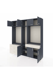 Hyperion Dolap 8 Raflı 4 Çekmeceli 3 Askılı 220x44x243 Antrasit-Antrasit/Aytaşı