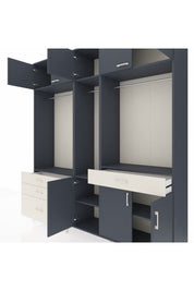 Hyperion Dolap 8 Raflı 4 Çekmeceli 3 Askılı 220x44x243 Antrasit-Antrasit/Aytaşı