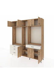 Hyperion Dolap 8 Raflı 4 Çekmeceli 3 Askılı 220x44x243 Çam-Çam/Aytaşı