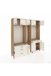 Hyperion Gardrop 8 Raflı 4 Çekmeceli 3 Askılı 220x44x243 Çam-Aytaşı/Aytaşı