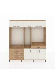 Hyperion Dolap 8 Raflı 4 Çekmeceli 3 Askılı 220x44x243 Çam-Aytaşı/Çam