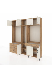 Hyperion Dolap 8 Raflı 4 Çekmeceli 3 Askılı 220x44x243 Çam-Aytaşı/Çam