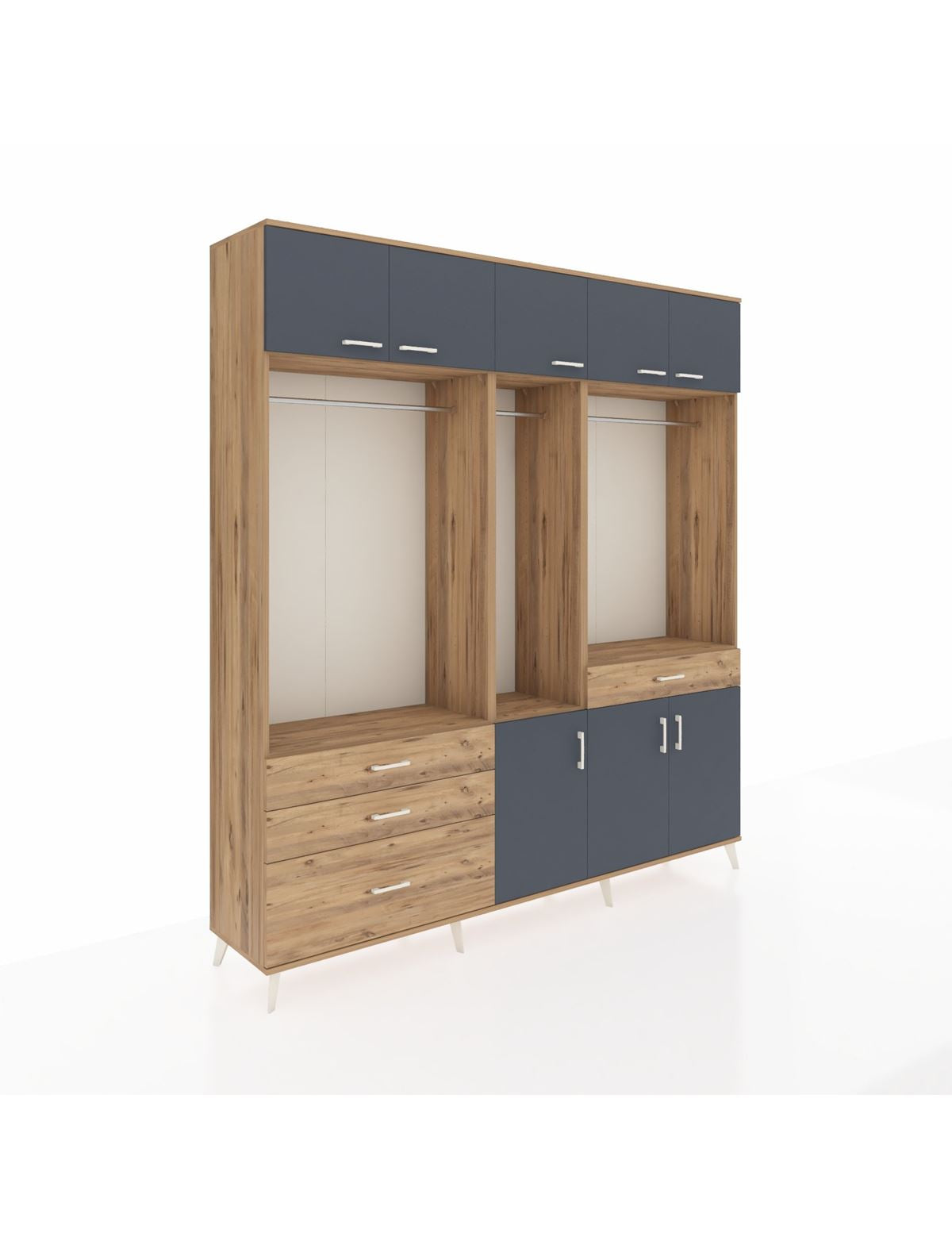 Hyperion Dolap 8 Raflı 4 Çekmeceli 3 Askılı 220x44x243 - S553M059V27B