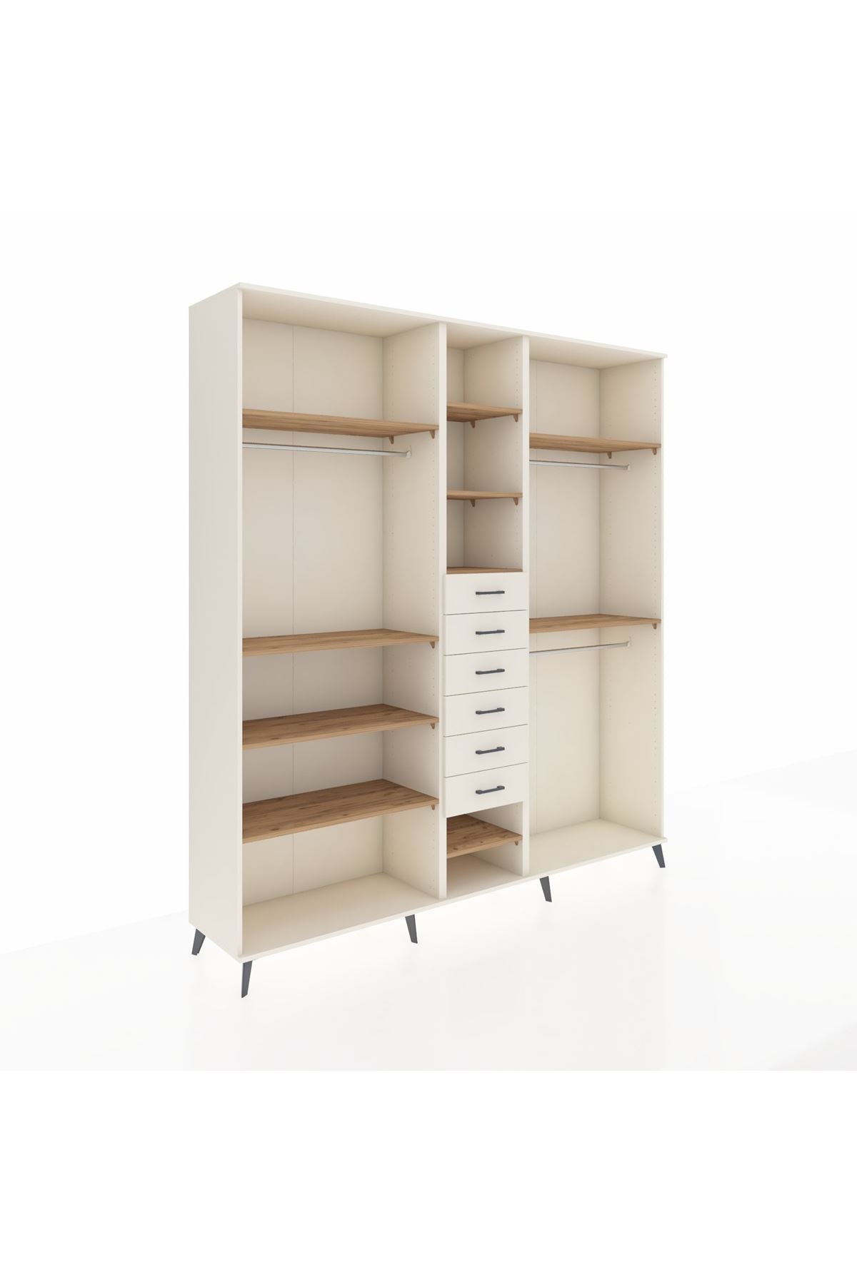 Hyperion Dolap 10 Raflı 6 Çekmeceli 3 Askılı 220x44x243 - S553M060V01B