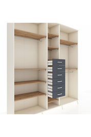 Hyperion Dolap 10 Raflı 6 Çekmeceli 3 Askılı 220x44x243 - S553M060V02B