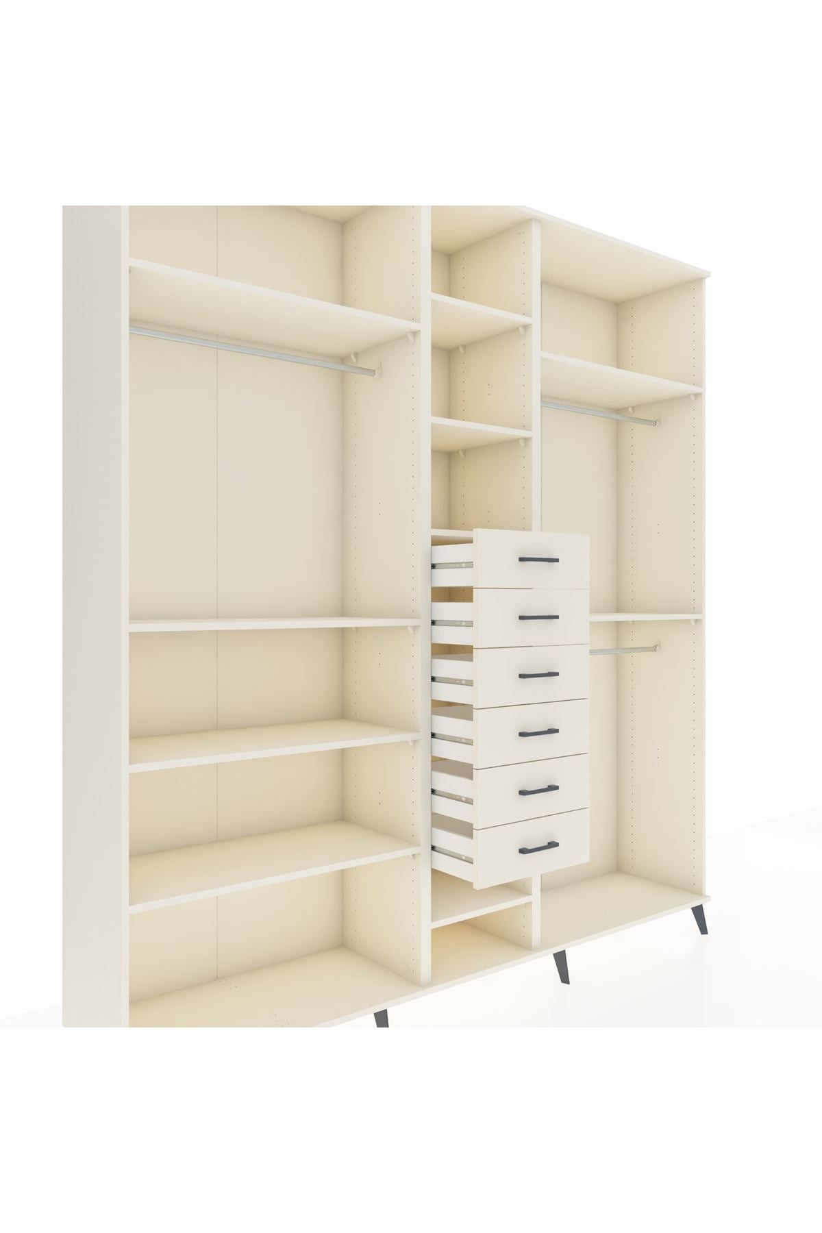 Hyperion Dolap 10 Raflı 6 Çekmeceli 3 Askılı 220x44x243 - S553M060V04B