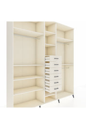 Hyperion Dolap 10 Raflı 6 Çekmeceli 3 Askılı 220x44x243 - S553M060V04B