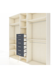 Hyperion Dolap 10 Raflı 6 Çekmeceli 3 Askılı 220x44x243 - S553M060V05B