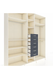 Hyperion Dolap 10 Raflı 6 Çekmeceli 3 Askılı 220x44x243 - S553M060V05B