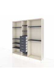 Hyperion Dolap 10 Raflı 6 Çekmeceli 3 Askılı 220x44x243 - S553M060V08B