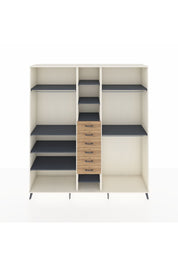 Hyperion Dolap 10 Raflı 6 Çekmeceli 3 Askılı 220x44x243 - S553M060V09B