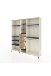 Hyperion Dolap 10 Raflı 6 Çekmeceli 3 Askılı 220x44x243 - S553M060V09B