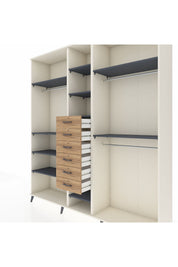 Hyperion Dolap 10 Raflı 6 Çekmeceli 3 Askılı 220x44x243 - S553M060V09B