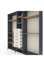 Hyperion Dolap 10 Raflı 6 Çekmeceli 3 Askılı 220x44x243 - S553M060V10B